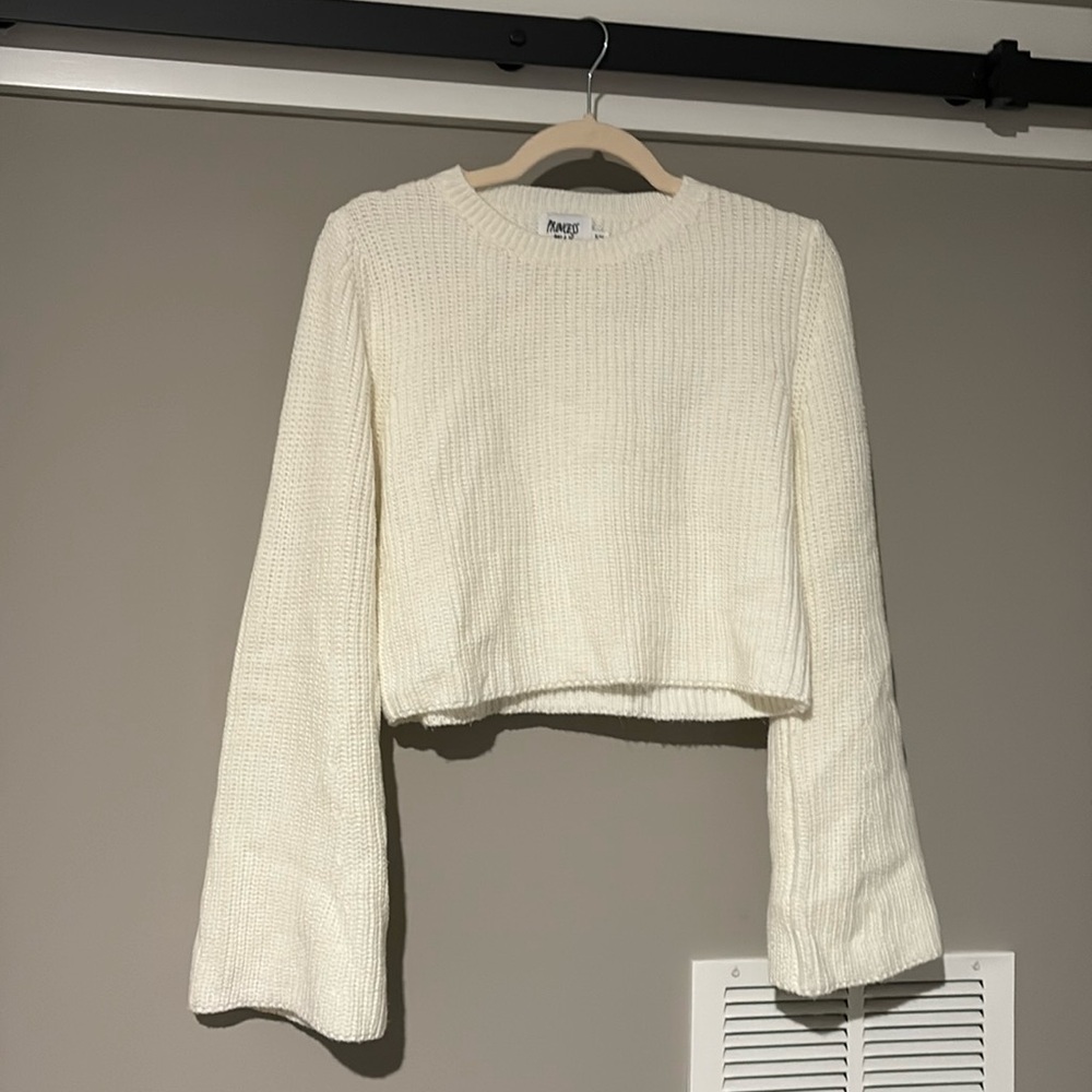White cropped Princess Polly sweater